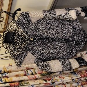 NWNT Nubby Black and White Comfy Cotton Hoodie Sweater Jacket